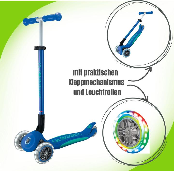 Actual product image Globber Mini Primo Foldable Plus s Navy Blue Emerald Green