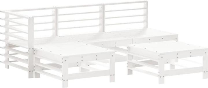 Produktbild VidaXL 5-tlg. Garten-Lounge-Set Weiss Massivholz Kiefer,Farbe
