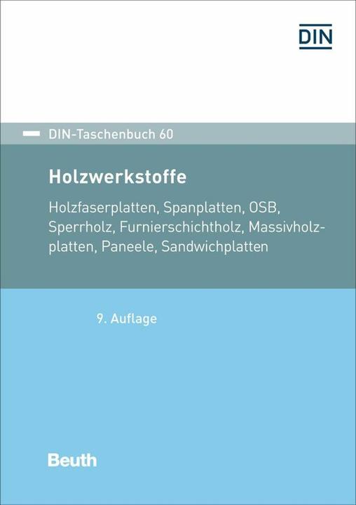 Valeurs nutritives et ingrédients Holzwerkstoffe (Allemand, DIN e. V., 2023)
