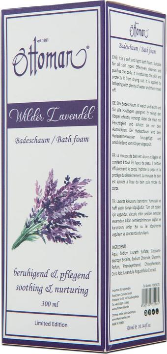 Ottoman Lavendel Badeschaum, 300ml, entspannendes Badeerlebnis (300 ml, Schaumbad)
