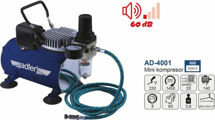 Image du produit Adler Compresseur / Sprężarka Mini Do Aerografów (50 l)