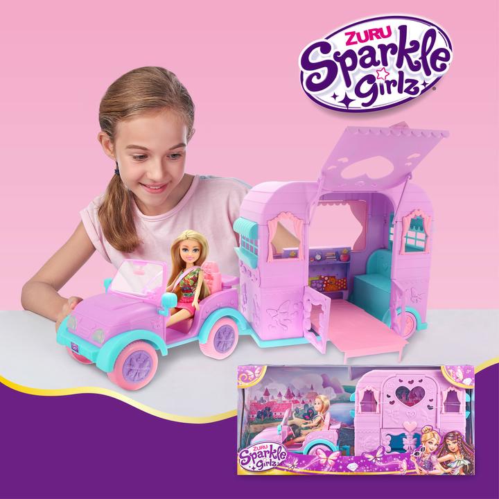 Actual product image Zuru Sparkle Girlz Doll with Jeep and Caravan (100176)