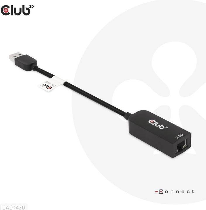 Produktbild Club 3D USB 3.2 Gen1 Typ A auf RJ45 (USB-C 3.2 Gen 1, RJ45 (1x))