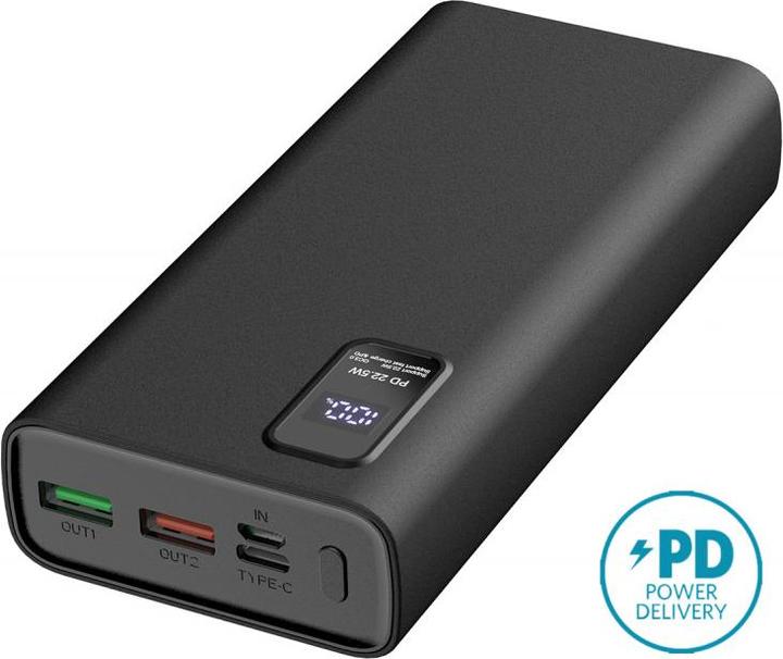 Platinet power bank PD QC LED, white (20000 mAh, 22.50 W, 74 Wh)