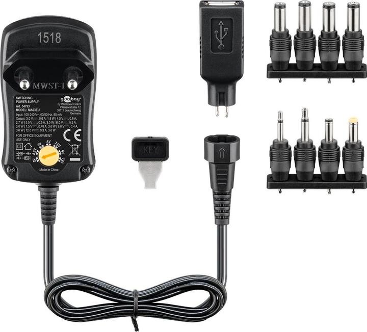 Produktbild Goobay 3 V - 12 V Universal-Netzteil