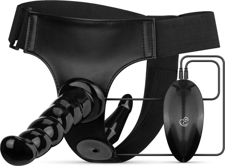 Fetish Collection Vibrating Strap-On Set - Black