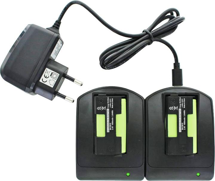 Actual product image AccuCell Quick charger and 2x battery suitable for Sennheiser BA2015 (Rechargeable battery)