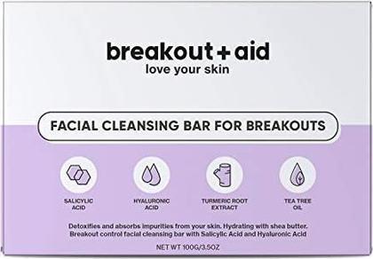 Actual product image Breakout + Aid Breakout+aid - (Facial Clean sing Bar For Breakouts) 100 g (Cleaning cloths)