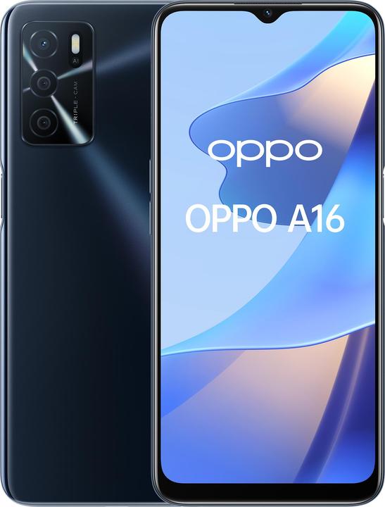 Produktbild OPPO A16 (64 GB, Crystal Black, 6.52", Dual SIM, 13 Mpx, 4G)