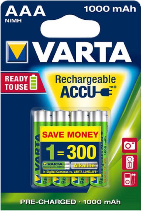 Produktbild Varta Original Mikroakku AAA 5703 Ready2Use (4 Stk., AAA, 1000 mAh)