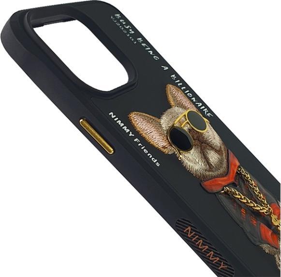 Actual product image Nimmy case iPhone 15 Pro Max 6.7" black Glasses Cool Dog (Apple iPhone 15 Pro Max)
