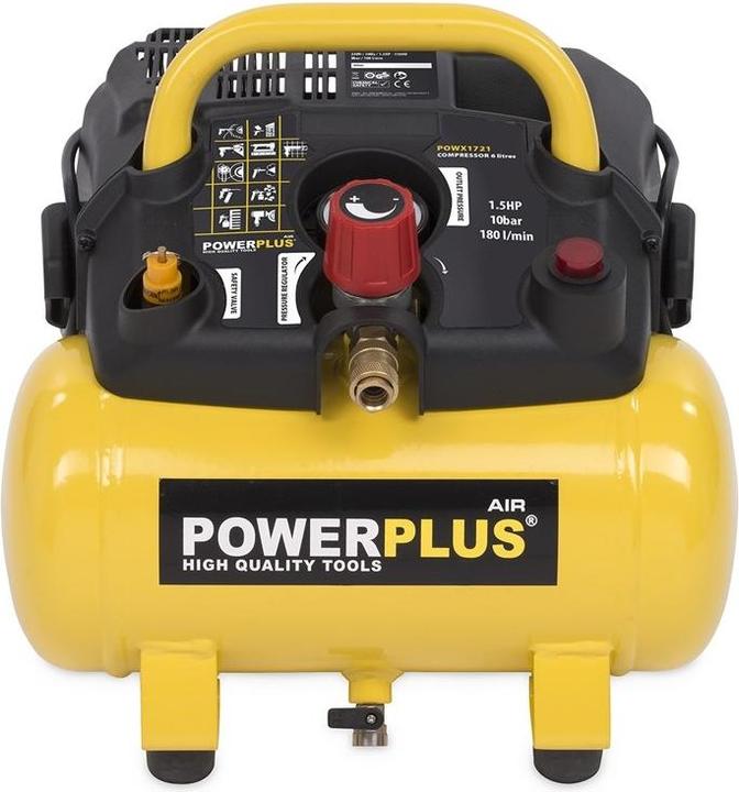 Produktbild Powerplus Kompressor 1100W - 6l kein öl 1,5hp (8 Bar, 6 l)