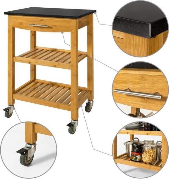 Actual product image SoBuy Kitchen trolley with granite worktop