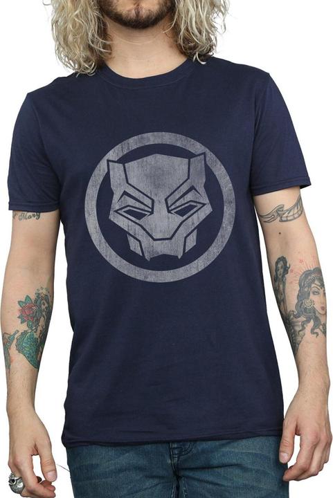 Actual product image Black Mens Distressed Logo Cotton T-Shirt (XXL)