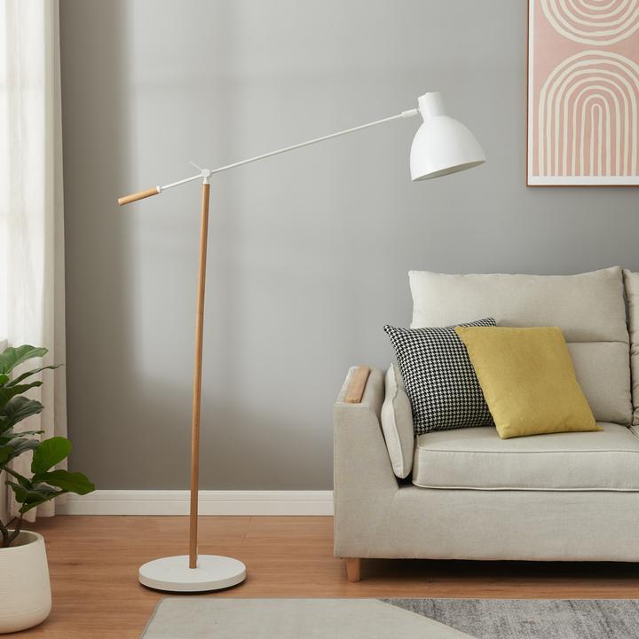 Image du produit Lux.Pro Stehleuchte Banchory Metall 163 cm Holzoptik/Weiss (E27)