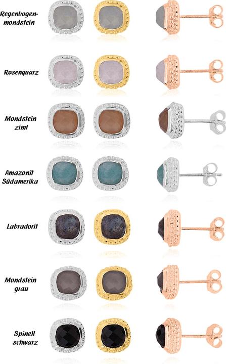 Produktbild Leyda Ohrstecker Spinell Quadrat (Silber 925 1 Mikron Rosé Vergoldet 18 K, Farbstein)