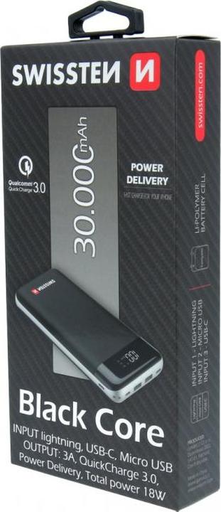 Immagine prodotto Swissten Black Core (30000 mAh, 18 W, 111 Wh)
