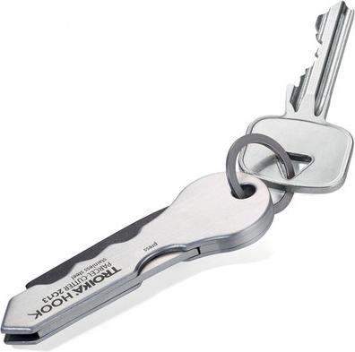 Image du produit Troika HOOK Couteau de poche avec petit anneau pour clé, gris/noir