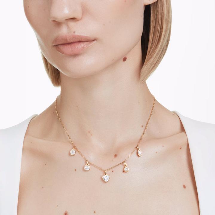 Produktbild Swarovski Imber Halskette Verschiedene Schliffe Weiss Gold (Swarovski Metall)