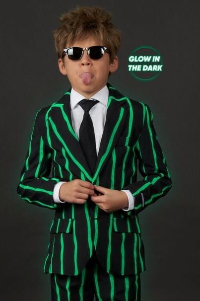 Produktbild OppoSuits SuitMeister Boys Glow in the Dark Nadelstreifen Anzug für Kinder (158, 164, 170, 176)
