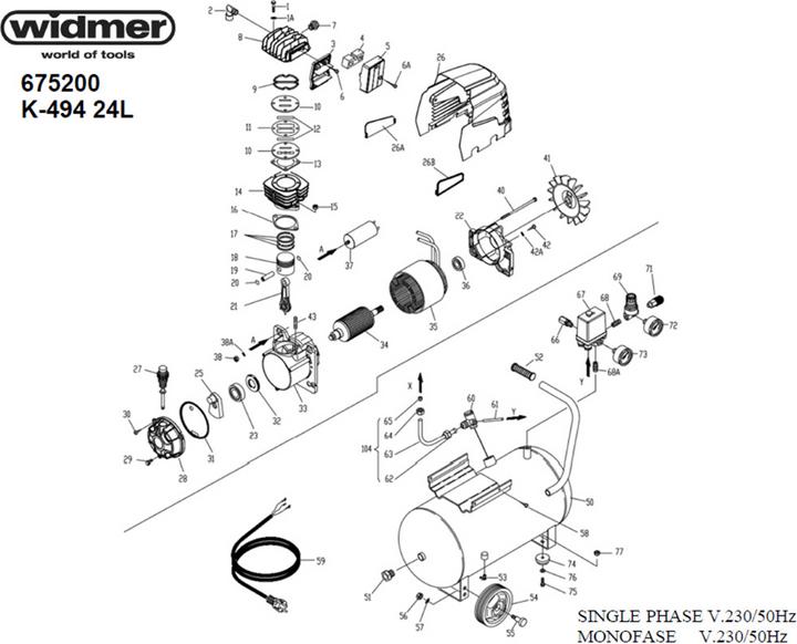 Image du produit Rockair Compresseur K-494 (24 l)