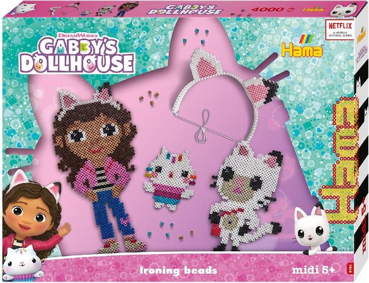 Actual product image Hama Iron-on beads midi "Gabby's Dollhouse", gift pack Diameter of iron-on bead midi: 5.0 mm