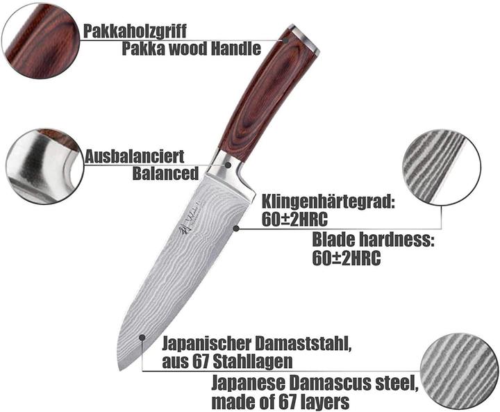 Actual product image Wakoli Edib Series Set of 6 with knife block