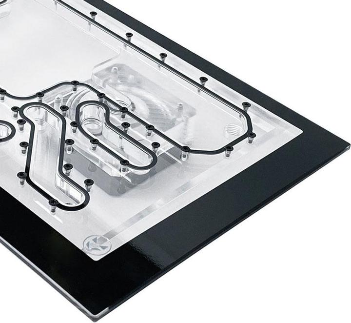 Productafbeelding Stealkey Customs Lian Li O11D Mini Front MK2 D5 Distroplate - Acryl - Zwart