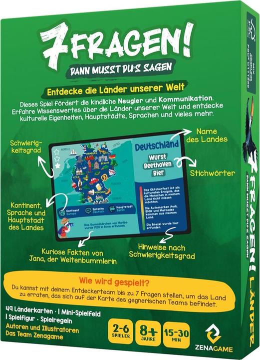 Actual product image Zenagame 7 questions! Countries (German)