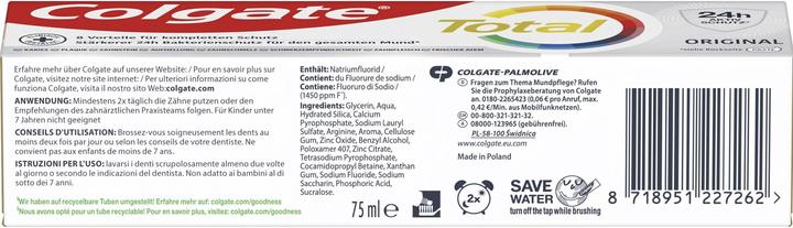 Nährwerte und Zutaten Colgate Total Original (75 ml)