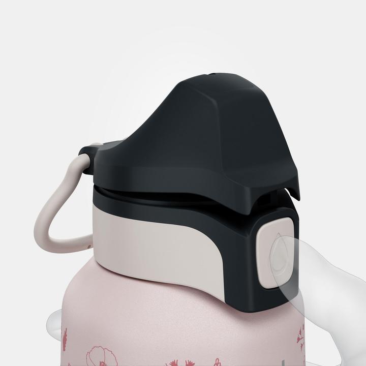 Actual product image Quechua Children's drinking bottle 0.6 l stainless steel with quick-release fastener - pink (0.60 l)