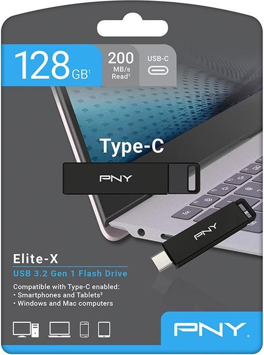 Actual product image PNY USB stick 128GB USB 3.1 Elite-X Type-C (128 GB, USB-C)