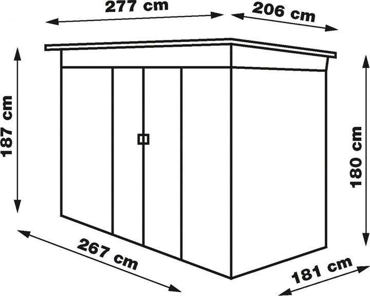 Immagine prodotto Dema Casetta da giardino / Casetta da giardino in metallo Dublin Antracite 277 x 206 x1 87 cm
