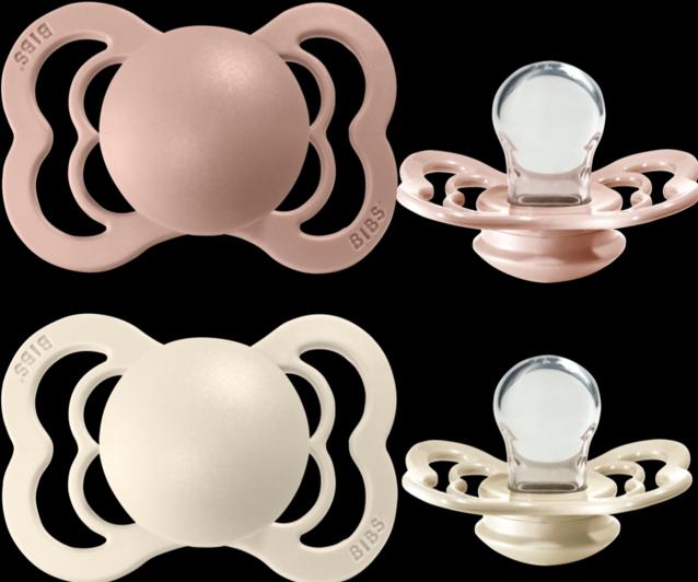Produktbild Bibs Supreme Silikon Schnuller (2er Pack), Blush & Ivory (Grösse 2, 6-36M) (2 x, 6 - 12 Monate)
