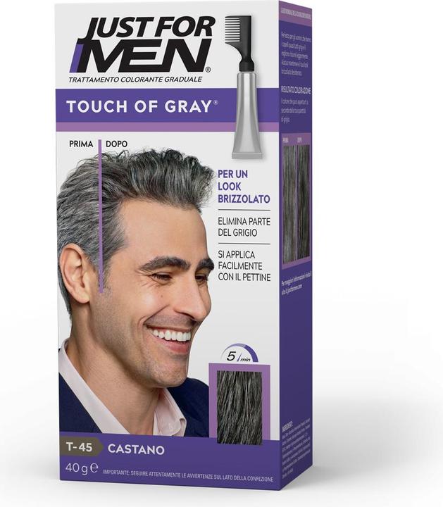 Actual product image Just For Men T45 Touch Of Grey Hair Colour Dark Brown 40g (T-45)