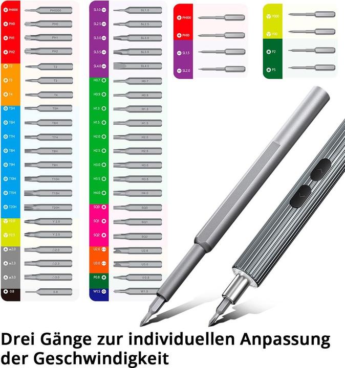 Immagine prodotto Stahlwerk Set di cacciaviti di precisione EPS-58 ST 58 pezzi per meccanica di precisione a batteria
