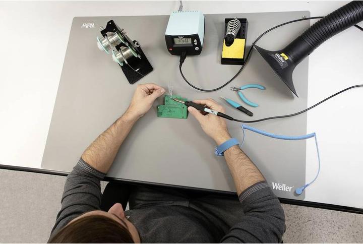 Produktbild Weller Erem Antistatisches ESD Premium Tisch-Lötmatten-Set mit Armband und Spiralkabel