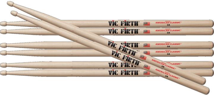 Vic Firth Drumsticks VF5A Value Pack – 4 Paar (Batteria)