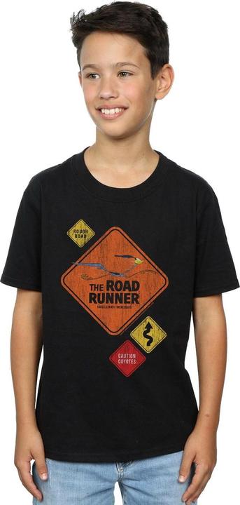 Actual product image Looney Tunes Boys Road Runner Road Sign T-Shirt (140, 146)