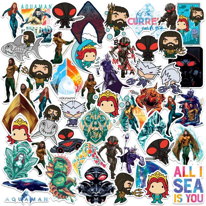 Actual product image Aquaman Deluxe Stickers (Pack of 50)