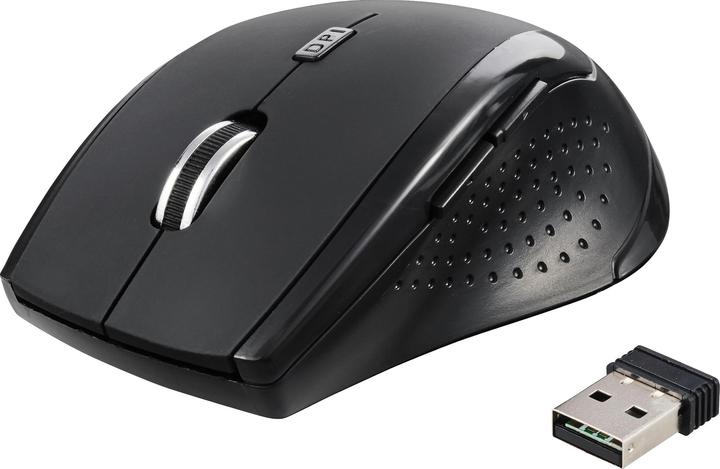 Actual product image Renkforce RF-WM-210 Mouse Wireless Optical Black 6 buttons 1600 dpi Ergonomic
