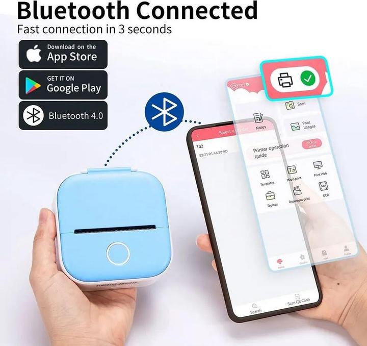 Actual product image Phomemo T02 (Black and white)