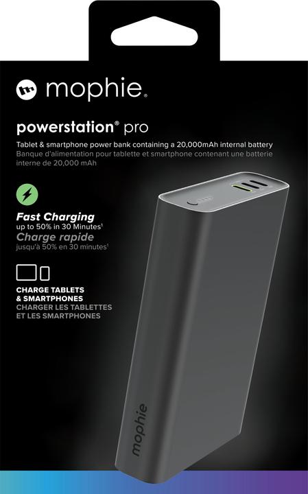 Actual product image mophie Powerstation Pro Schnellladegerät Powerbank 20.000mAh Schwarz (20000 mAh, 45 W)