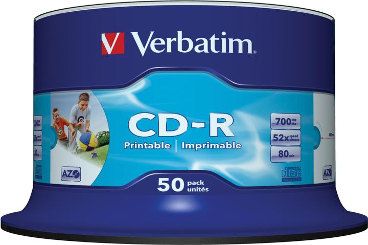 Produktbild Verbatim CD-R, 700MB, 52x, Spindel, bedruckbar (50 x)