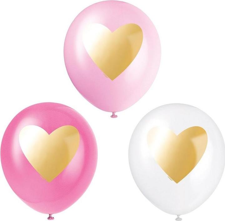 Actual product image Unique Party Latex Heart Balloons (Pack of 6) (6 x)