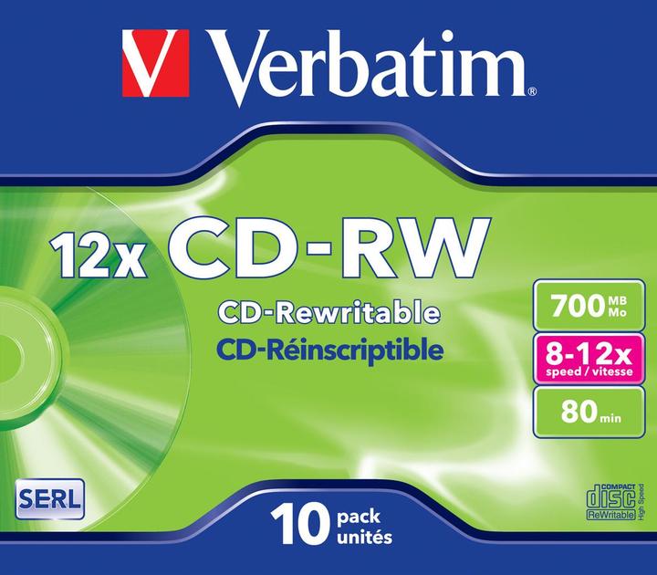 Produktbild Verbatim CD-RW, 700MB, 12x, 10er Pack (10 x)