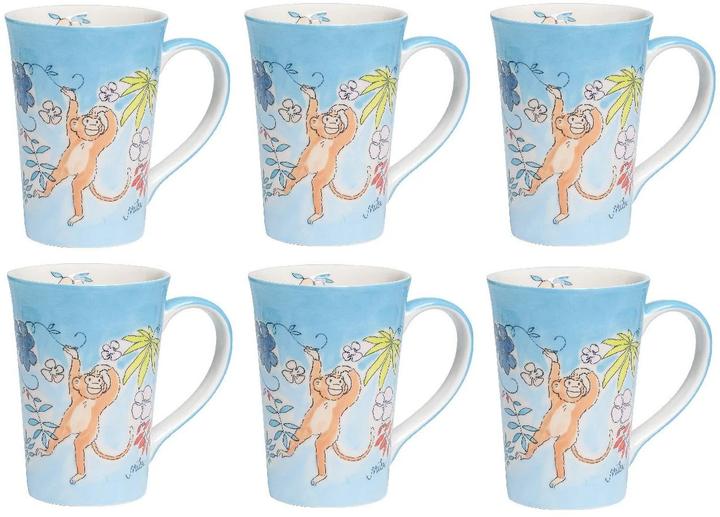 Image du produit Mila Tasse à thé Monkey 350 ml, 6 pièces, Bleu (350 ml, 6 x)