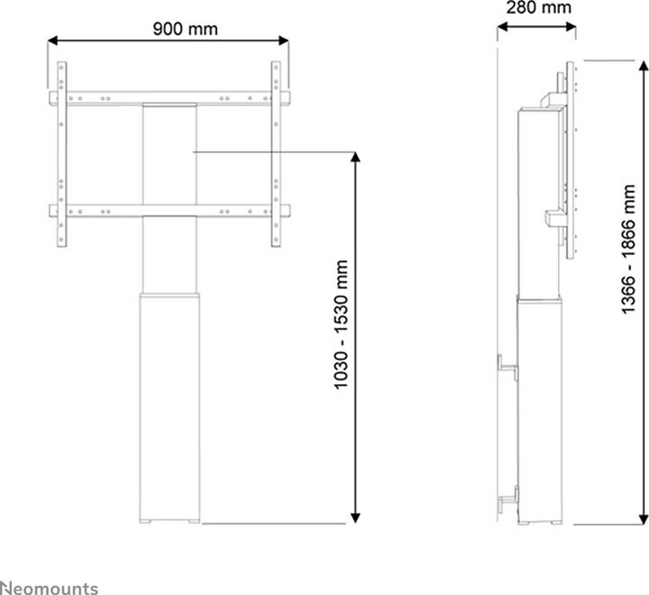 Actual product image Neomounts PLASMA-W2250BLACK (Universal, 100", 130 kg)