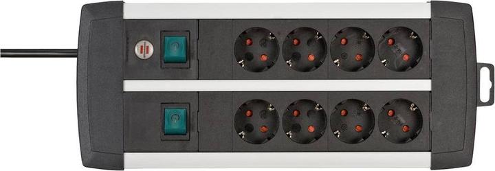 Image du produit Brennenstuhl Alu-line trailing socket 2x4 schuko 3m (8 x, CEE 7/3, 3 m)