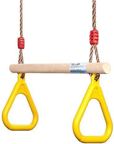 Image du produit Pellor Balançoire trapèze en bois multifonctionnelle pour enfants